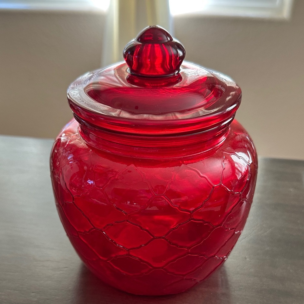 Target Red Glass Jar with Lid